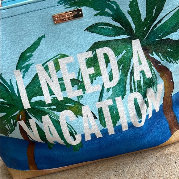 Kate Spade Blue and Tan Beach Tote - Picture 3 of 16